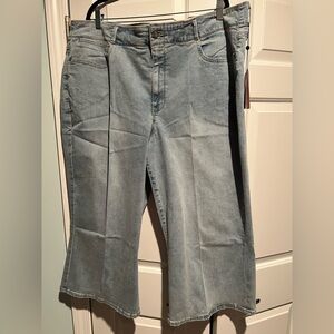 NYDJ Blue Denim Wide Leg Capris 22W NWT